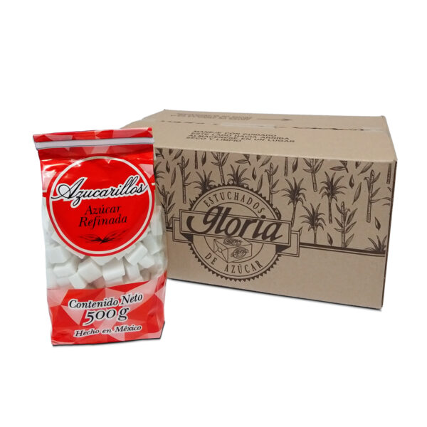 Azucarillos de azúcar refinada bolsa de 500g con caja